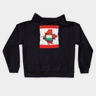 Hungary Flag Canadian Flag Ripped Open - Gift for Hungarian From Hungary Kids Hoodie